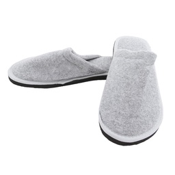 Pantufla Caballero Toalla Gris Melange Talle 41/42