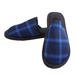 Pantufla Caballero Estampada Cuadro Azul Talle 39/40