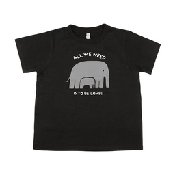 Remera Niño/a Manga Corta Estampada Elefante Negro Talle 4