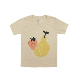 Remera Niño/a Manga Corta Estampada Frutas Crudo Talle 2