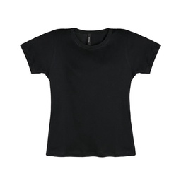 Remera Basica Lisa Escote en u Negra Talle S