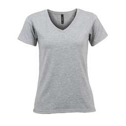 Remera Basica Lisa Escote en V Color Gris Talle S