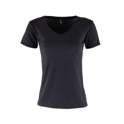 Remera Basica Lisa Escote en V Modal Negro Talle S