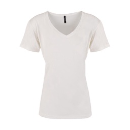 Remera Basica Lisa Escote en V Modal Crudo Talle m