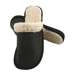 Pantufla Caballero Simil Cuero Negro Talle 41/42