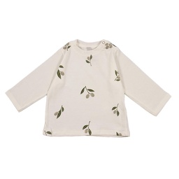 Remera Bebe/a Estampada Hojas Crudo Talle 3 Meses