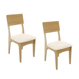 Sillas de Comedor Home Studio Set 2 Unidades Beige Rústico