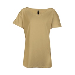 Remera Dama Escote en V Talle 3Xl Beige