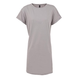 Vestido Corto Manga Doblada Gris Talle S