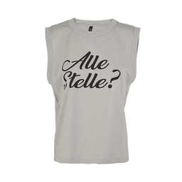 Musculosa Dama Est Del Flock Plata Talle x