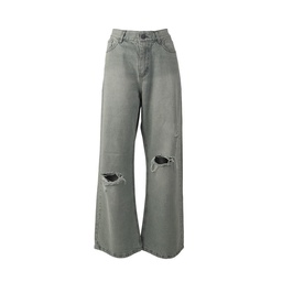 Jean Dama Palazzo Color Gris Talle 32