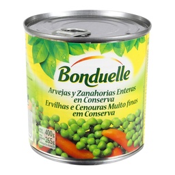 Arveja y Zanahorias Enteros Bonduelle Lata 400 gr