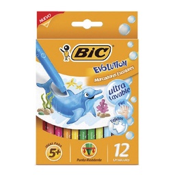 Marcador Escolar Bic Evolution Varios Colores 12 Unidades