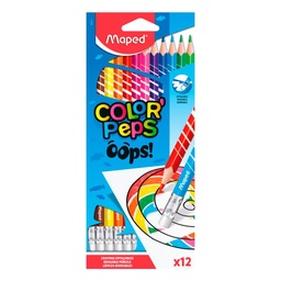 Lapices Maped Colorpeps Oops! Borrables 12 Unidades