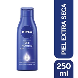 Crema Corporal Hidratante Nivea Milk Nutritiva para Piel Extra Seca en Botella x 250 ml