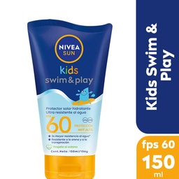 Protector Solar Nivea Swim & Play Kids Fps 60 Ultra Resistente Al Agua x 150 ml