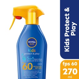 Protector Solar Nivea Protect & Play 5 en 1 Kids Trigger Spray Fps 60 y Protección Uva 270ml