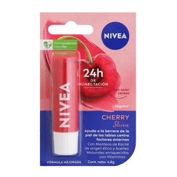 Protector Labial Humectante Nivea Cherry Shine para Todo Tipo de Piel x 4,8 Grs