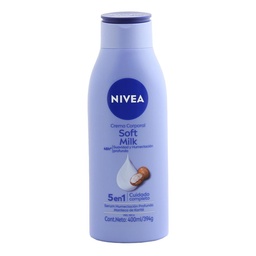 Crema Corporal Nivea Soft Milk 5 en 1 Suavidad y Humectación Profunda Piel Seca x 400 ml