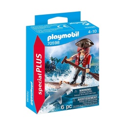 Figura Playmobil Pirata con Balsa y Tiburon