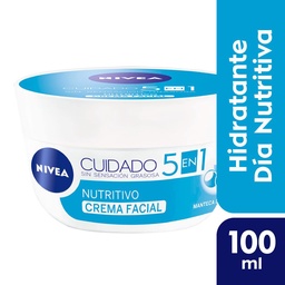Crema Facial 5 en 1 Nivea Cuidado Nutritivo para Todo Tipo de Piel x 100 ml
