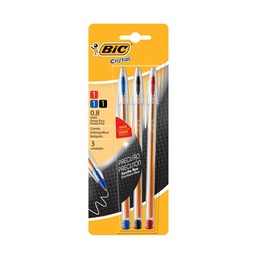 Boligrafo Bic Cristal 3 Unidades Varios Colores