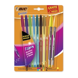 Boligrafo Bic Cristal Varios Colores 10 Unidades