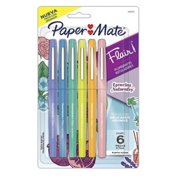 Marcadores Paper Mate Flair 6 Unidades Varios Colores