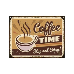 Cartel Chapa 28x20 cm Coffee Time