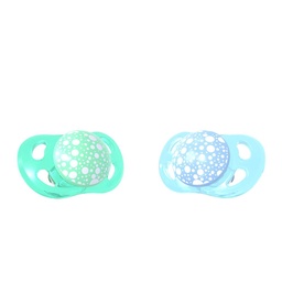 X2 Chupetes Silicona Celeste y Aqua 0-6m