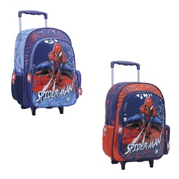 Mochila Colegial Carrito Spiderman Wabro 16 Pulgadas