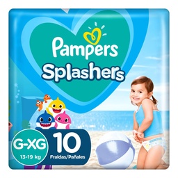 Trajes de Baño Desechables Pampers Splashers Baby Shark G-xg 10 un