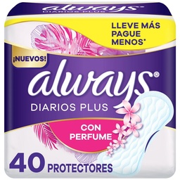 Protectores Diarios Always con Perfume Plus 40 un