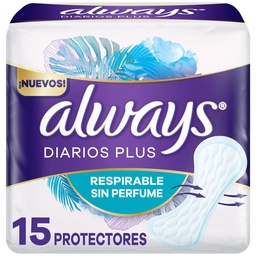 Protectores Diarios Always Respirable Sin Perfume 15 un