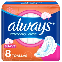 Toallitas Femeninas Always Suave Protección y Confort 8 un