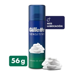 Espuma de Afeitar con Más Lubricación para Piel Sensible Gillette Sensitive 56 g