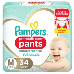 Pañal Premium Care Pants Hipoalergénico Talle: M Pampers 34u