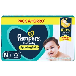 Pañal Baby-dry Hipoalergénico T:m Pampers 72 uni