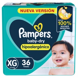 Pampers Baby Dry Pañales Xg 36u