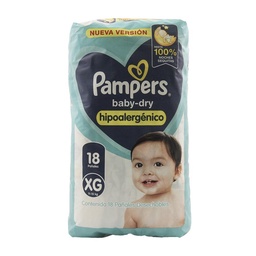 Pañal Baby-dry Hipoalergénico T:xg Pampers 18u