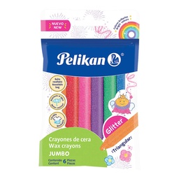 Crayones Pelikan Jumbo Glitter 6 Unidades