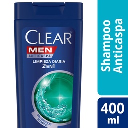 Shampoo Clear  Anticaspa 2 en 1 Dual Effect Botella 400 ml