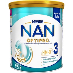 Leche Infantil en Polvo Premium Nan 3 Optipro Hmo x 800gr