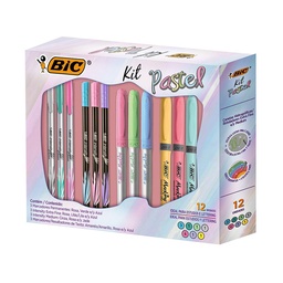 Kit de Escritura Bic Colores Pasteles 12 Unidades