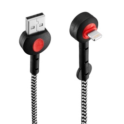 Cable  Usb Lightning Dekkin Ca-314nr Negro y Rojo