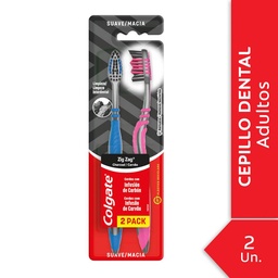 Cepillo Dental Colgate Zig Zag Charcoal Medio 2u