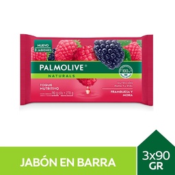 Jabón de Tocador Palmolive Naturals Frambuesa y Mora 3X90g