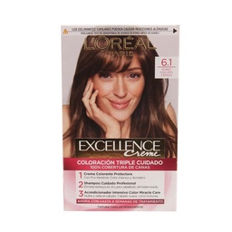 Kit Excellence Creme N6.1 Rubio Oscuro Ceniza Loreal 1u.