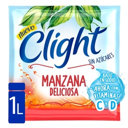 Jugo en Polvo Clight Manzana Deliciosa Vitc+d 7g