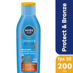 Bronceador y Protector Solar Nivea Sun Protect & Bronze Fps 20 x 200 ml